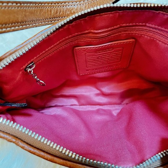 Vintage Y2k Coach Hamptons Herringbone Wool Tweed Baguette Hand Bag - Picture 8 of 10